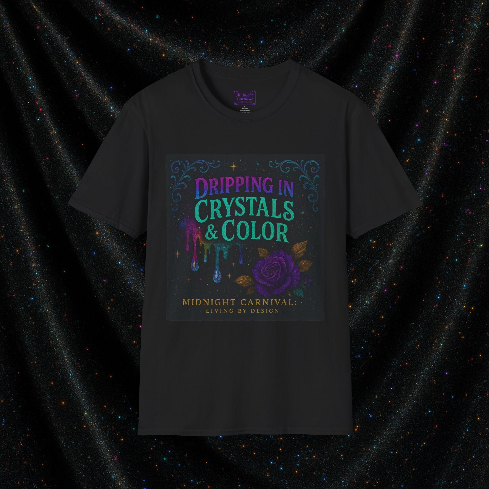 Dripping in Crystals & Color Graphic T-Shirt