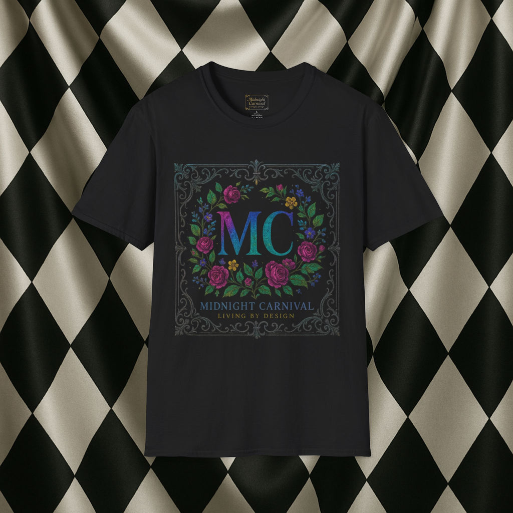 Midnight Carnival Floral Crest Graphic